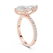 Hidden Halo Engagement Ring on a Pavé Band