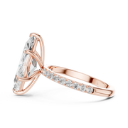 Hidden Halo Engagement Ring on a Pavé Band