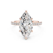 Hidden Halo Engagement Ring on a Pavé Band