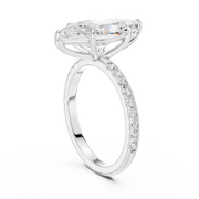 Hidden Halo Engagement Ring on a Pavé Band