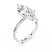 Hidden Halo Engagement Ring on a Pavé Band