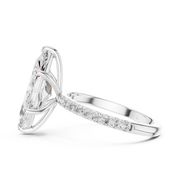 Hidden Halo Engagement Ring on a Pavé Band