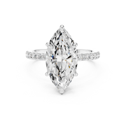 Hidden Halo Engagement Ring on a Pavé Band