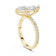 Hidden Halo Engagement Ring on a Pavé Band