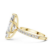 Hidden Halo Engagement Ring on a Pavé Band