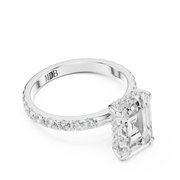 Pavé set Hidden Halo Engagement Ring