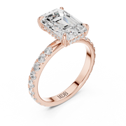 Pavé set Hidden Halo Engagement Ring