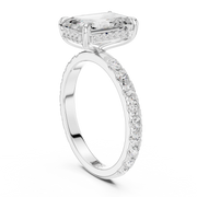 Pavé set Hidden Halo Engagement Ring