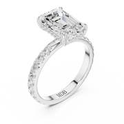 Pavé set Hidden Halo Engagement Ring