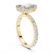 Pavé set Hidden Halo Engagement Ring