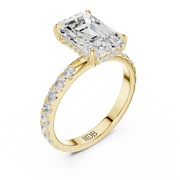 Pavé set Hidden Halo Engagement Ring
