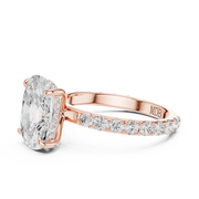Pavé set Hidden Halo Engagement Ring