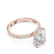 Pavé set Hidden Halo Engagement Ring