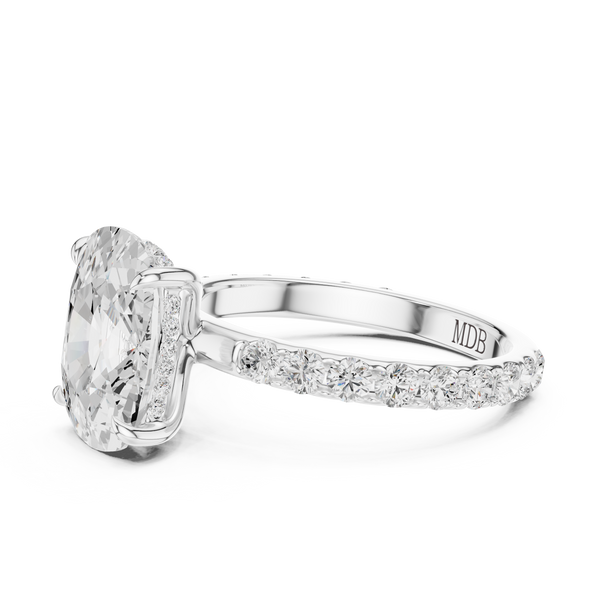 Pavé set Hidden Halo Engagement Ring