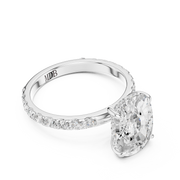 Pavé set Hidden Halo Engagement Ring