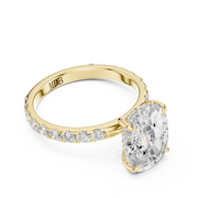 Pavé set Hidden Halo Engagement Ring