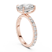 Pavé set Hidden Halo Engagement Ring