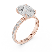 Pavé set Hidden Halo Engagement Ring