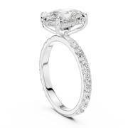 Pavé set Hidden Halo Engagement Ring