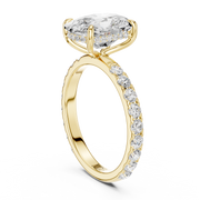 Pavé set Hidden Halo Engagement Ring
