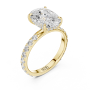 Pavé set Hidden Halo Engagement Ring