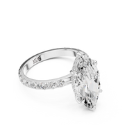 Pavé set Hidden Halo Engagement Ring