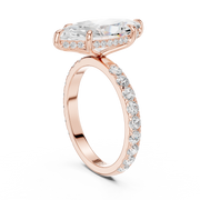 Pavé set Hidden Halo Engagement Ring