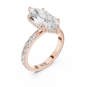 Pavé set Hidden Halo Engagement Ring