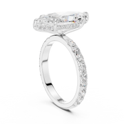 Pavé set Hidden Halo Engagement Ring