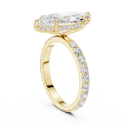 Pavé set Hidden Halo Engagement Ring