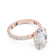 Pavé set Hidden Halo Engagement Ring