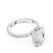 Pavé set Hidden Halo Engagement Ring