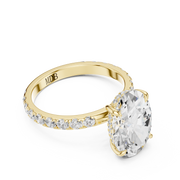 Pavé set Hidden Halo Engagement Ring