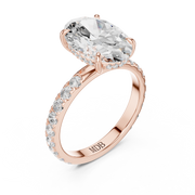 Pavé set Hidden Halo Engagement Ring
