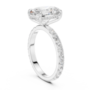 Pavé set Hidden Halo Engagement Ring