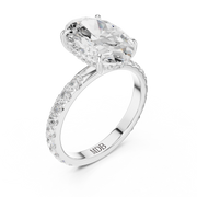 Pavé set Hidden Halo Engagement Ring