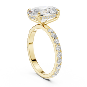 Pavé set Hidden Halo Engagement Ring
