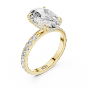 Pavé set Hidden Halo Engagement Ring