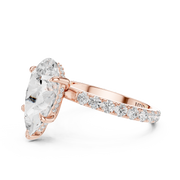 Pavé set Hidden Halo Engagement Ring