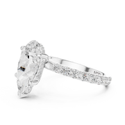 Pavé set Hidden Halo Engagement Ring