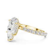 Pavé set Hidden Halo Engagement Ring
