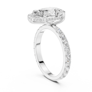 Pavé set Hidden Halo Engagement Ring