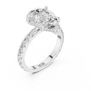 Pavé set Hidden Halo Engagement Ring