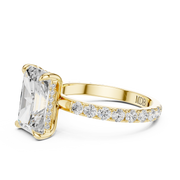 Pavé set Hidden Halo Engagement Ring