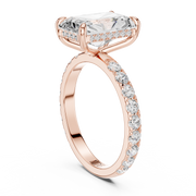 Pavé set Hidden Halo Engagement Ring