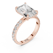 Pavé set Hidden Halo Engagement Ring