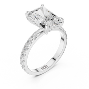 Pavé set Hidden Halo Engagement Ring