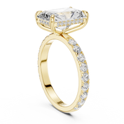 Pavé set Hidden Halo Engagement Ring