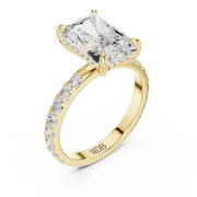 Pavé set Hidden Halo Engagement Ring