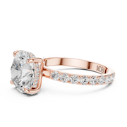 Pavé set Hidden Halo Engagement Ring
